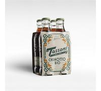 Tassoni Chinotto Organic Soda - 4x 180ml Glass Bottles - Refreshing Italian Sparkling Drink - Best Served Over Ice with a Slice of Orange - Traditional Italian Soft Drinks