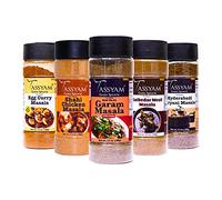 Tassyam Indian Meats Spice Combo 500 grams Dispensers | Since 1940 | Shahi Chicken, Red Meat, Garam Masala, Biryani, Instant Egg Curry | Incredible Value