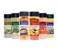 Tassyam Northern Cuisine Spice Combo 595 grams Dispensers | Since 1940 | Shahi Paneer, Daal Makhani, Mint Chutney, Tamarind Chutney, Bharwan Masala, Raita Masala | Incredible Value