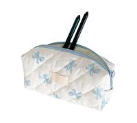 Tasta a Aesthetica Cute Aesthetic Case | Bow Pattern Pen Holder - School Products, Makeup Case, Portable Toiletry Bag for Teenagers Adults, blue, Fare riferimento alla descrizione, Please refer to