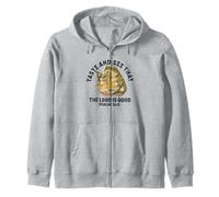 Taste and See That The Lord Is Good Psalm 34:8 Bible Verse Zip Hoodie
