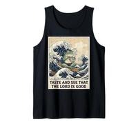 Taste and See that The Lord is Good Psalm 34:8 Frog Japanese Tank Top