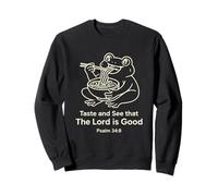 Taste and See that The Lord is Good Psalm 34:8 Frog Line Art Sweatshirt