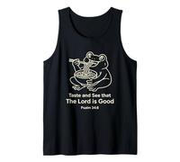 Taste and See that The Lord is Good Psalm 34:8 Frog Line Art Tank Top