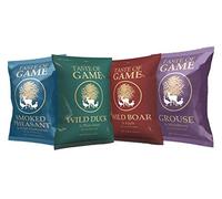 Taste of Game British Potato Crisps - Mixed Box - Wild Boar and Apple, Wild Duck and Plum, Grouse and Whinberry, Smoked Pheasant and Mushroom, 40g (Pack of 24)