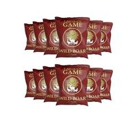 Taste of Game Crisps | Wild Boar & Apple Flavour | 12 x 40g Snack Pack | Gluten Free, Vegetarian & Vegan | British Potatoes with Skin-On | Batch Cooked for Crunch | Savoury & Sweet Balance