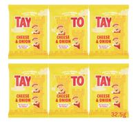 Taste of Home Variety pack Cheese & Onion Crisps 32.5g (Pack of 6) - Classic Irish Potato Crisps, Full Flavour Snack Multipack by Tayto