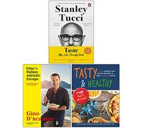 Taste Stanley Tucci, Gino's Italian Adriatic Escape[Hardcover], Tasty & Healthy F*ck That's Delicious 3 Books Collection Set