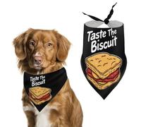 Taste The Biscuit Dog Bandanas Print Triangle Scarf Adjustable Dog Bibs Handkerchief Holiday Party Costumes