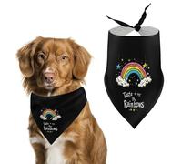 Taste The Rainbow Clouds Stars Cute Dog Bandana Triangle Adjustable Washable