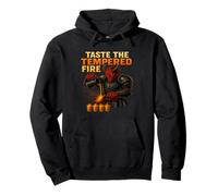 Taste the Tempered Fire Demon Bartender Pouring Fiery Shots Pullover Hoodie