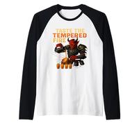 Taste The Tempered Fire Demon Bartender Pouring Fiery Shots Raglan Baseball Tee