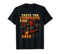 Taste The Tempered Fire Demon Bartender Pouring Fiery Shots T-Shirt