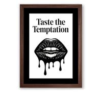 Taste the Temptation Modern Framed Wall Art Print A2 (59.4×42cm) Walnut, Wall Decor for Living Room, Bedroom, Office & Home, Ready to Hang, Art Gift