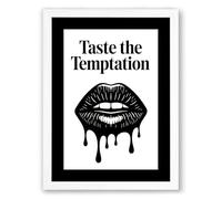 Taste the Temptation Modern Framed Wall Art Print A2 (59.4×42cm) White, Wall Decor for Living Room, Bedroom, Office & Home, Ready to Hang, Art Gift