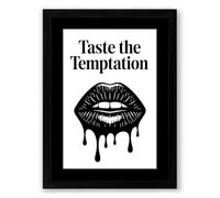 Taste the Temptation Modern Framed Wall Art Print A4 (29.7×21cm) Black, Wall Decor for Living Room, Bedroom, Office & Home, Ready to Hang, Art Gift