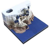 Tastefully 3D Memo Pad, 1Pc 160 Sheets Carving Art Notepad DIY Sticky Post Creative Stickers Papers Card Craft Treehouse Building Castle Dragon for Office/Reading Room/Studio (Potter Magic Castle)