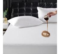 TASTELIFE Matratzenschoner für King-Size-Matratzen, 100% wasserdicht, Baumwolle, Frottee, 20.3 cm,53.3 cm tief, Taschenbett, Matratzenauflage, Vinylfrei, atmungsaktiv und weich (Kingsize, Weiß)