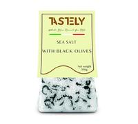 TASTELY Sea Salt with Black Olives - Gluten-Free and Vegan Seasoning for Pasta Bread Cocktails - Authentic Italian Flavour- 200g | Pack of 1