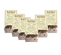 TASTELY Sweet Rice Pudding with Apple & Cinnamon- 150g x 6 Pack | Instant Rice Dessert, Gluten-Free Vegan | Italian Style, Ready-to-Eat Dessert