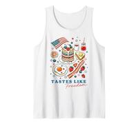 Tastes Like Freedom American Breakfast USA US Flag Tank Top