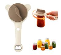 Tastetreasure 4-in-1 Adjustable Jar Opener, White ABS & Stainless Steel Multi-Purpose Lid Opener for Jars Bottles, Kitchen Gadget for Home Restaurant