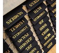 Tastetreasure 75 Pcs Black Bible Tabs for Women & Men, Laminated Bible Index Tabs with Gold Foil Embossed Lettering, Repositionable Large Print Bible Book Tabs for Catholic Study & Journaling,