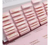 Tastetreasure 80 Pcs Pink Bible Tabs for Women, Laminated Bible Journaling Tabs with Gold Foil Lettering, Easy to Read Preprinted Bible Book Tabs for Catholic Study & Journaling, Cute Decorative