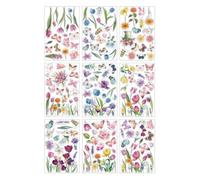 Tastetreasure 9 Sheets Butterfly Window Clings, Spring Flower Window Decals for Glass Windows, Colorful Tulip Stickers for Home Office Decor, Static Cling Summer Decorations for Glass Doors, Mirrors