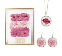 Tastetreasure Dried Sakura Flower Set, 20Pcs Pressed Cherry Blossoms with Earring & Necklace, Edible Flowers for Cake Decor & Cocktails, DIY Craft Supplies for Resin Jewelry & Photo Frames