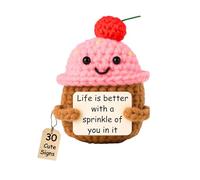 Tastetreasure Positive Crochet Cupcake, Emotional Support Gift for Women, Best Friend, Coworker, Birthday and Mother's Day Decor
