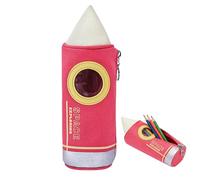 Tastetreasure Rocket Shaped Pencil Case for Boys, Large Capacity Space Explorer Pen Bag with Compartments, Creative Standing Stationery Organizer for School & Office, Fun Gift for Kids & Space