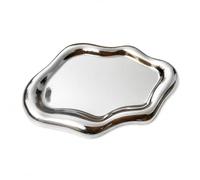Tastetreasure Silver Cloud Trinket Dish Jewelry Tray, Aesthetic Plastic Jewelry Organizer for Rings Earrings Bracelets, Modern Vanity Tray for Dresser Decor, Small Decorative Key Bowl