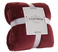 TASTHROW Burgundy Flannel Fleece Blanket 150 x 200 cm