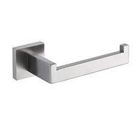 TASTOS Bath Towel Hooks Brushed Nickel, 2 Pack Stainless Steel Robe Coat and Clothes Hook, Heavy Duty Wall Hook for Bathroom & Kitchen, Modern Square Style Wall Mounted (Toilet Paper Holder)