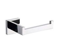 TASTOS Polished Chrome Toilet Paper Holder SUS304 Stainless Steel, Modern Square Half Open Bathroom 5 inch TP Holder Wall Mount Rustfree Tissue Roll Dispenser for Washroom Kitchen