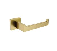 TASTOS Toilet Paper Holder Brushed Gold, Toilet Tissue Roll Holders Dispenser and Hangers Wall Mounted for Bathroom & Kitchen, Stainless Steel Modern Square Style