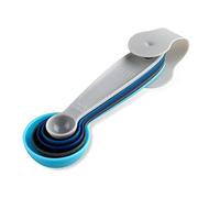 Tasty 5-Piece Measuring Spoons Set for Baking, Nesting Cups Set, Plastic Tablespoons & Spoons Set, Baking Gadgets Tools, Dimensions: 1/4tsp, 1/2tsp, 1tsp, 1/2tbsp, 1tbsp, Colour: Blue, Grey