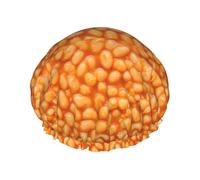 Tasty Baked Bean Shower Cap For Women Stylish Bath Cap Double-Layered Shower Caps For Bathing Men Long Hair