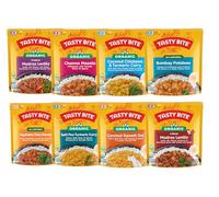 Tasty Bite Variety, Pack of 8, Madras Lentils, Bombay Potatoes, Vegetables Tikka Masala, Channa Masala, 3Bean Madras Lentils, Split Pea & Turmeric Curry, Coconut Squash Dal, Chickpeas Coconut Coconut