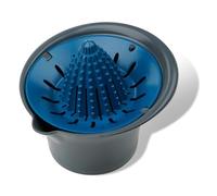 Tasty Citrus Press with Container, Manual Juicer for Citrus Fruits, Lemon Juicer Squeezer with Seed Filter, Hand Juice Presser, Dimensions: 11x10x 9cm approx. 2 Lemons, Colour: Blue, Grey