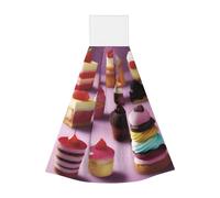 Tasty Desserts Coral Velvet Hand Wipes - Hanging Towels for Kitchen, Bathroom, Camping, Outdoor & Personal Hygiene