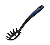 Tasty Everyday Spaghetti Spoon with Hole Portioner, Spaghetti Serving Spoon with Soft-Touch Handle, Measurements for Cooking & Serving Spaghetti, Dimensions: 32x7x4.5cm Colour: Dark Blue, Black, Grey