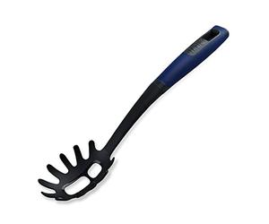 Tasty Everyday Spaghetti Spoon with Hole Portioner, Spaghetti Serving Spoon with Soft-Touch Handle, Measurements for Cooking & Serving Spaghetti, Dimensions: 32x7x4.5cm Colour: Dark Blue, Black, Grey