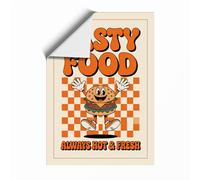 Tasty Food Diner Retro Unframed Wall Art Print A2 (59.4×42cm), Wall Decor