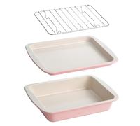 Tasty Nonstick Toaster Oven Baking, 3-Piece Set, Pink