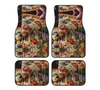 Tasty Pizza Cars Floor Mat 4-Piece All-Season Rubber Suvs Trucks Black Car Mat Set Anti Slip Backin