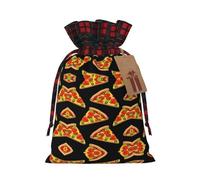 tasty pizza Patterned decorative gift bag, drawstring candy bag, reusable, suitable for storing gifts or everyday items.
