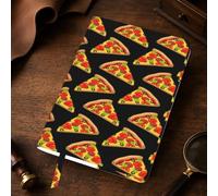 Tasty Pizza Print A5 Leather Journal Cover,Refillable Genuine Leather Journal Notebook Cover