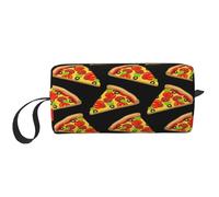 Tasty Pizza Print Foam Padded Cosmetic Case Simple Organizer Pouch Lightweight Travel Bag for Space Saving